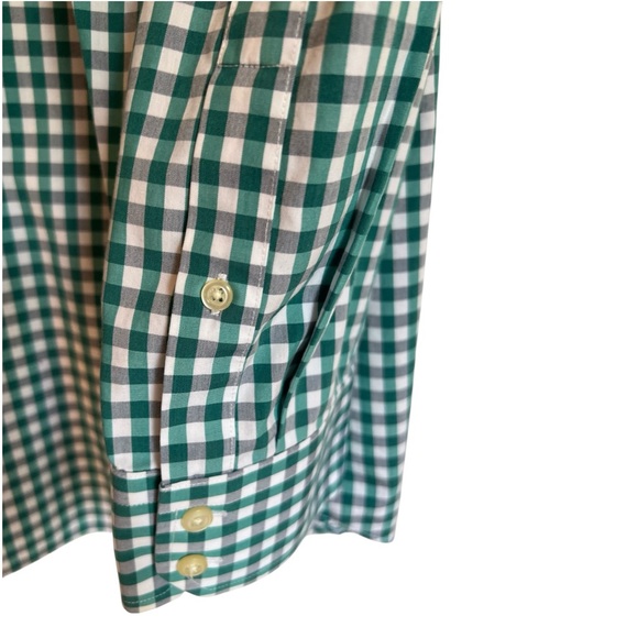 Banana Republic Men’s Shirt XXL Slim Fit Green White Check Long Sleeve Button - Picture 5 of 6